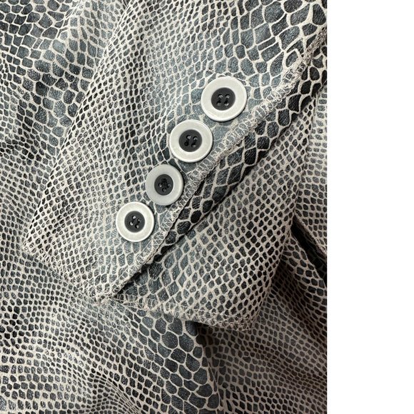 Rachel Zoe reptile Snake pattern waterfall reversible trench spring coat blazer - Picture 2 of 5